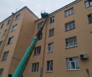 Работы по восстановлению водосточных труб. Ул. Седова д 36 и пр. Обуховской Обороны 95 к 2