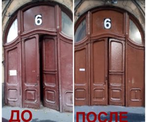 Лиговский пр., д. 44 В рамках месячника по благоустройству выполнили покраску входных дверей.